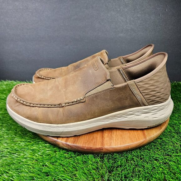 Skechers Shoes Mens 13 Slip-ins Relaxed Fit Parson Oswin Brown Low SN 204866 - Picture 5 of 11